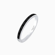 Baguette Channel Set Ring - 14k Withe Gold - Shahin Jewelry